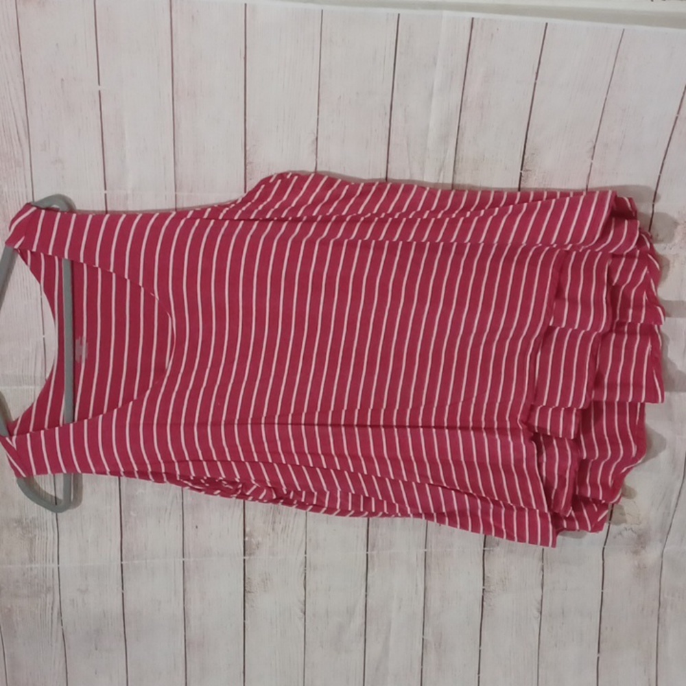 Lane Bryant 22/24 Pink & White double layer tank top